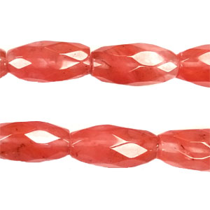 CHERRY QUARTZ FACETED RICE 14X30MM